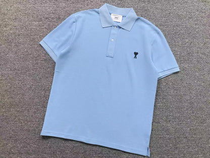 Camiseta Polo AMI Paris Piquet Logo Coração