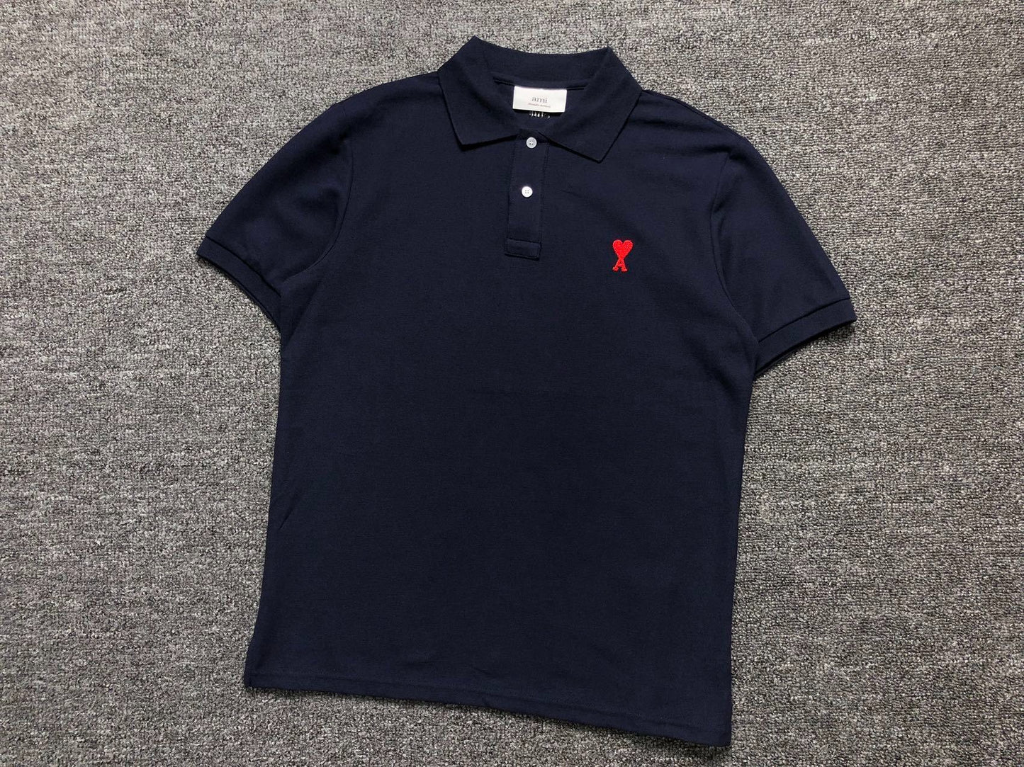 Camisa Polo AMI Paris Mini Heart Logo Classic