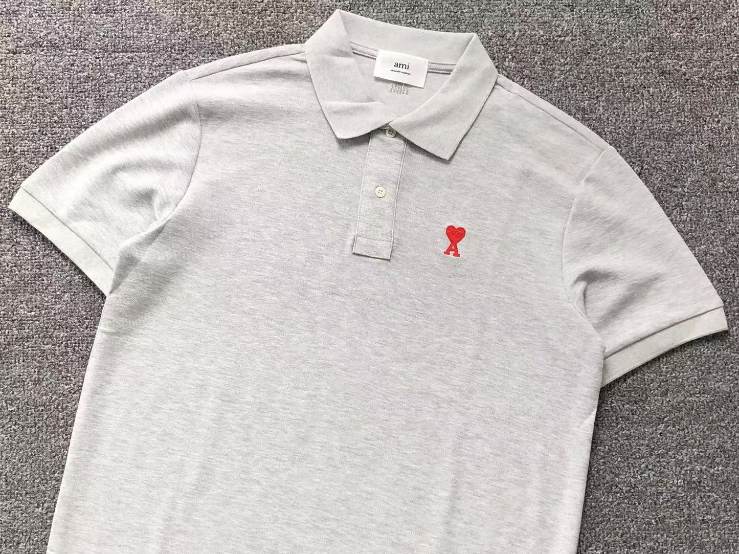 Camisa Polo AMI Paris Mini Heart Logo Classic