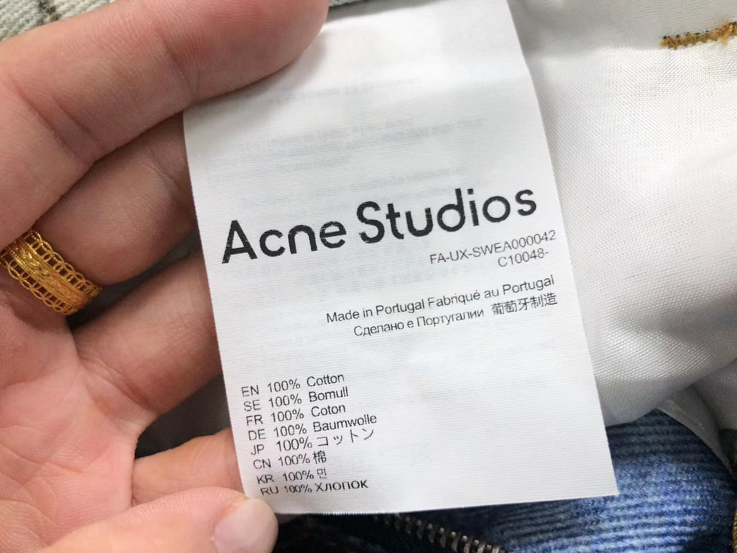 Calça Acne Studios Layered Flannel Denim