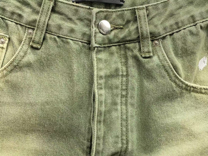 Calça AMIRI Military Green Logo Cargo Denim