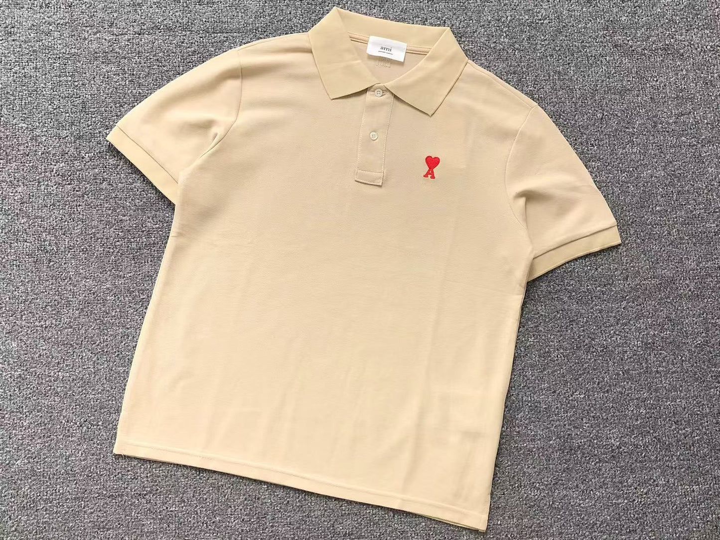 Camisa Polo AMI Paris Mini Heart Logo Classic