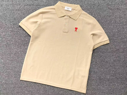 Camisa Polo AMI Paris Mini Heart Logo Classic