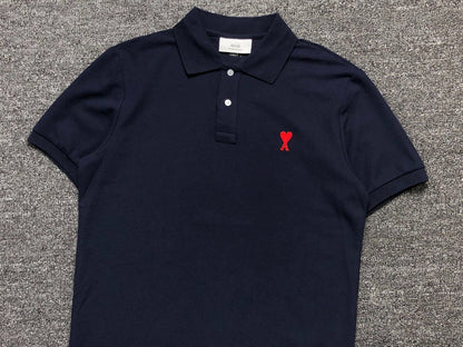 Camisa Polo AMI Paris Mini Heart Logo Classic