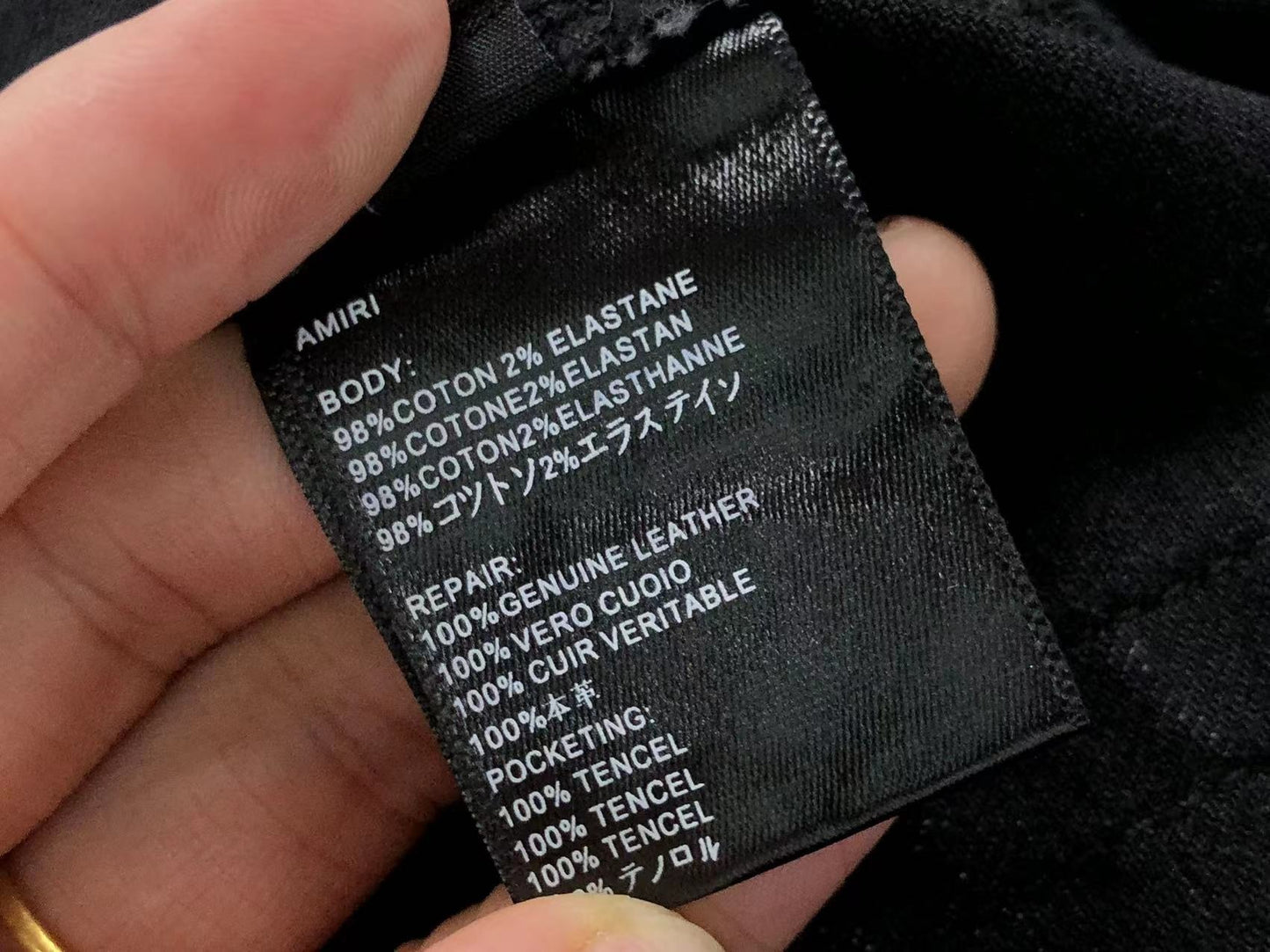 Calça AMIRI Hollywood Black Destroyed Denim