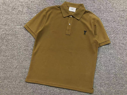 Camiseta Polo AMI Paris Piquet Logo Coração