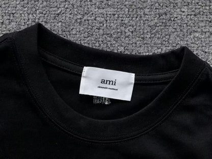 Camiseta AMI Paris Mini Heart Logo Contrast Tee