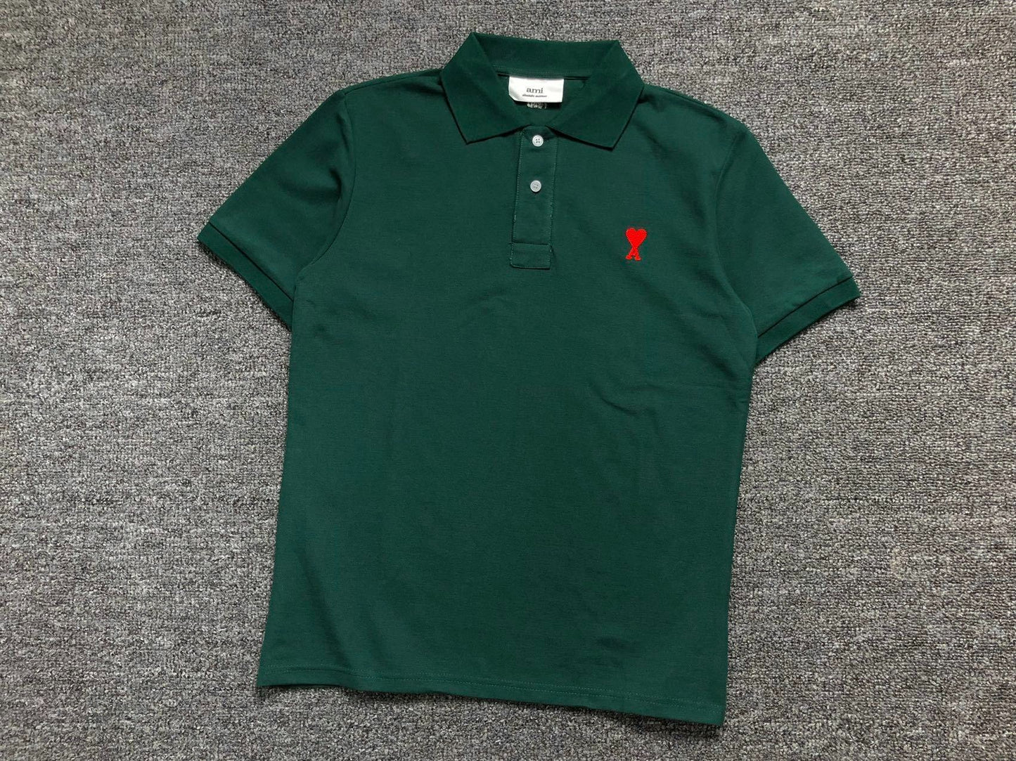 Camisa Polo AMI Paris Mini Heart Logo Classic