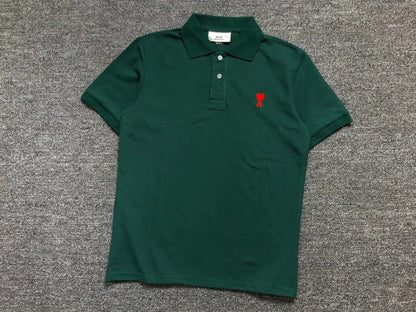 Camisa Polo AMI Paris Mini Heart Logo Classic