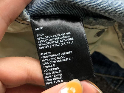 Calça AMIRI TR Ice Blue Distressed Denim