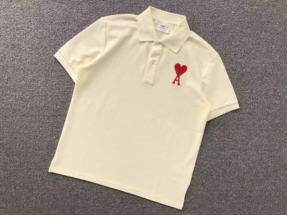 Camisa Polo AMI Paris Big Heart Logo Classic