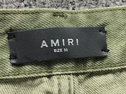 Calça AMIRI Military Green Logo Cargo Denim