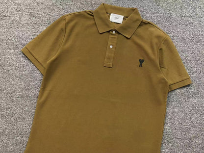 Camiseta Polo AMI Paris Piquet Logo Coração