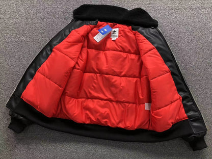 Jaqueta Adidas Leather Sherpa Black Bomber