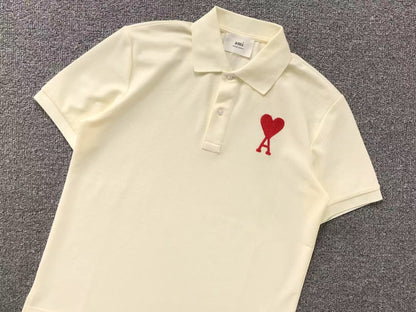 Camisa Polo AMI Paris Big Heart Logo Classic