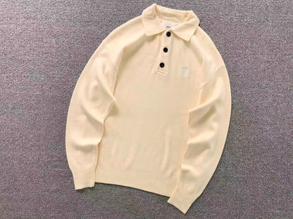 Suéter Polo AMI Paris Coração Minimal