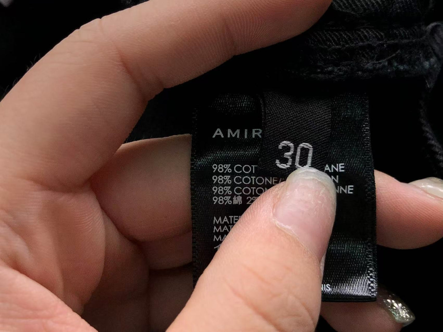 Calça AMIRI Logo Destroyed Black Denim