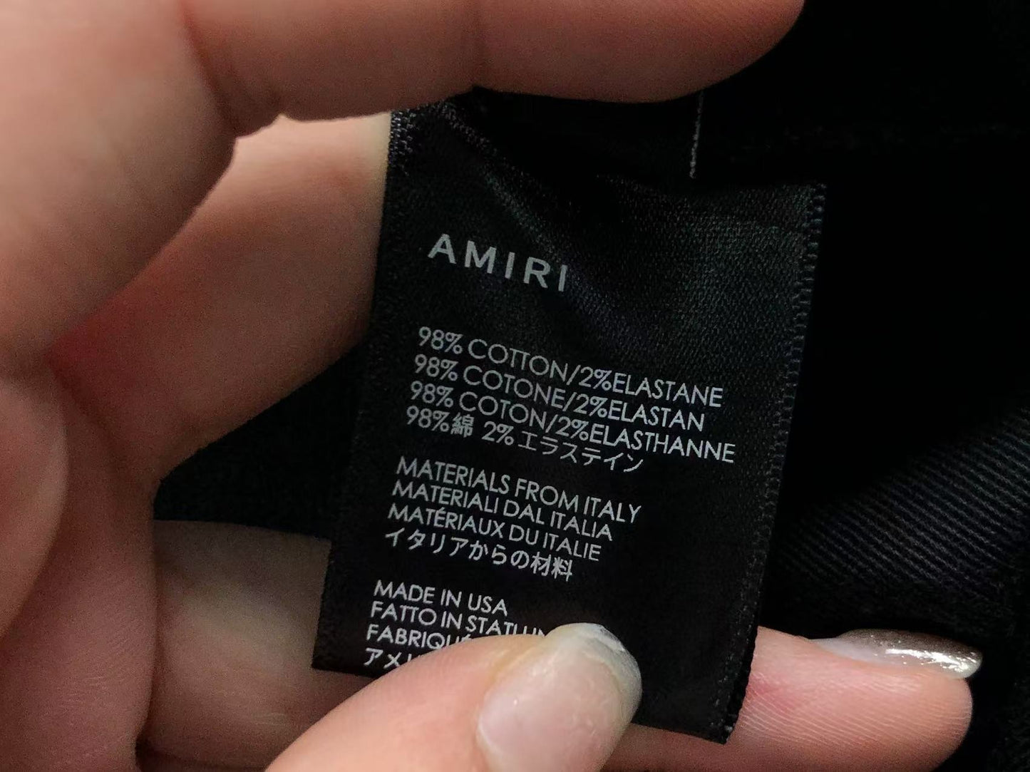 Calça AMIRI Bullet Hole Patch Black Denim