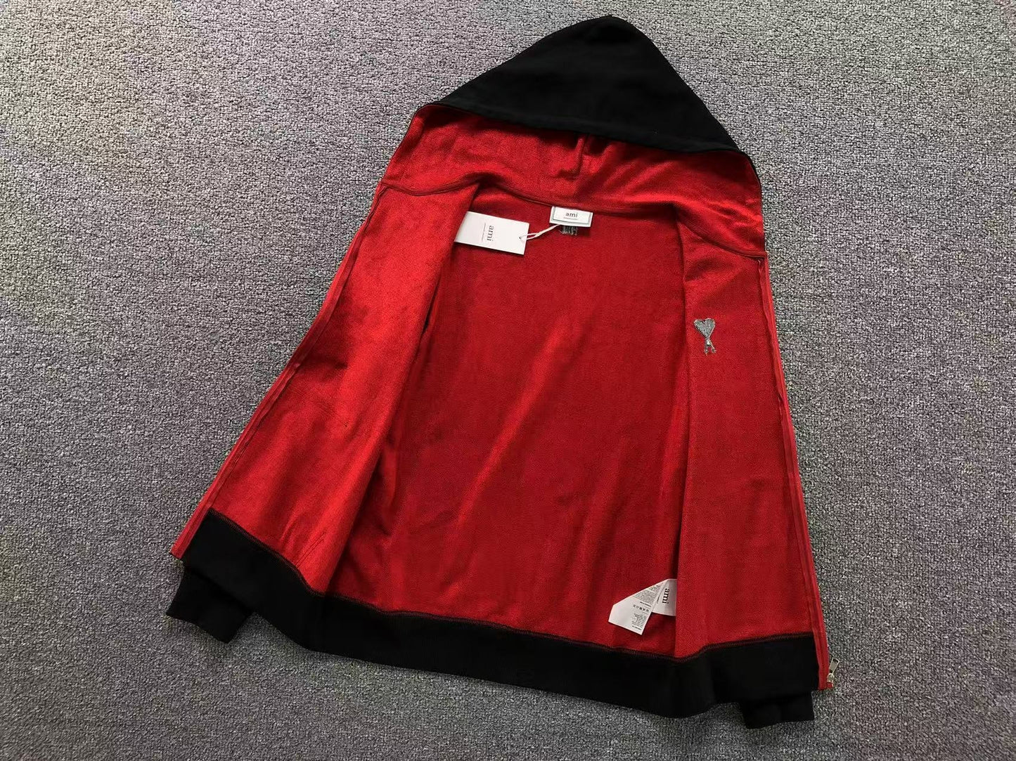 Moletom AMI Paris Ami de Cœur Contrast Zip Hoodie