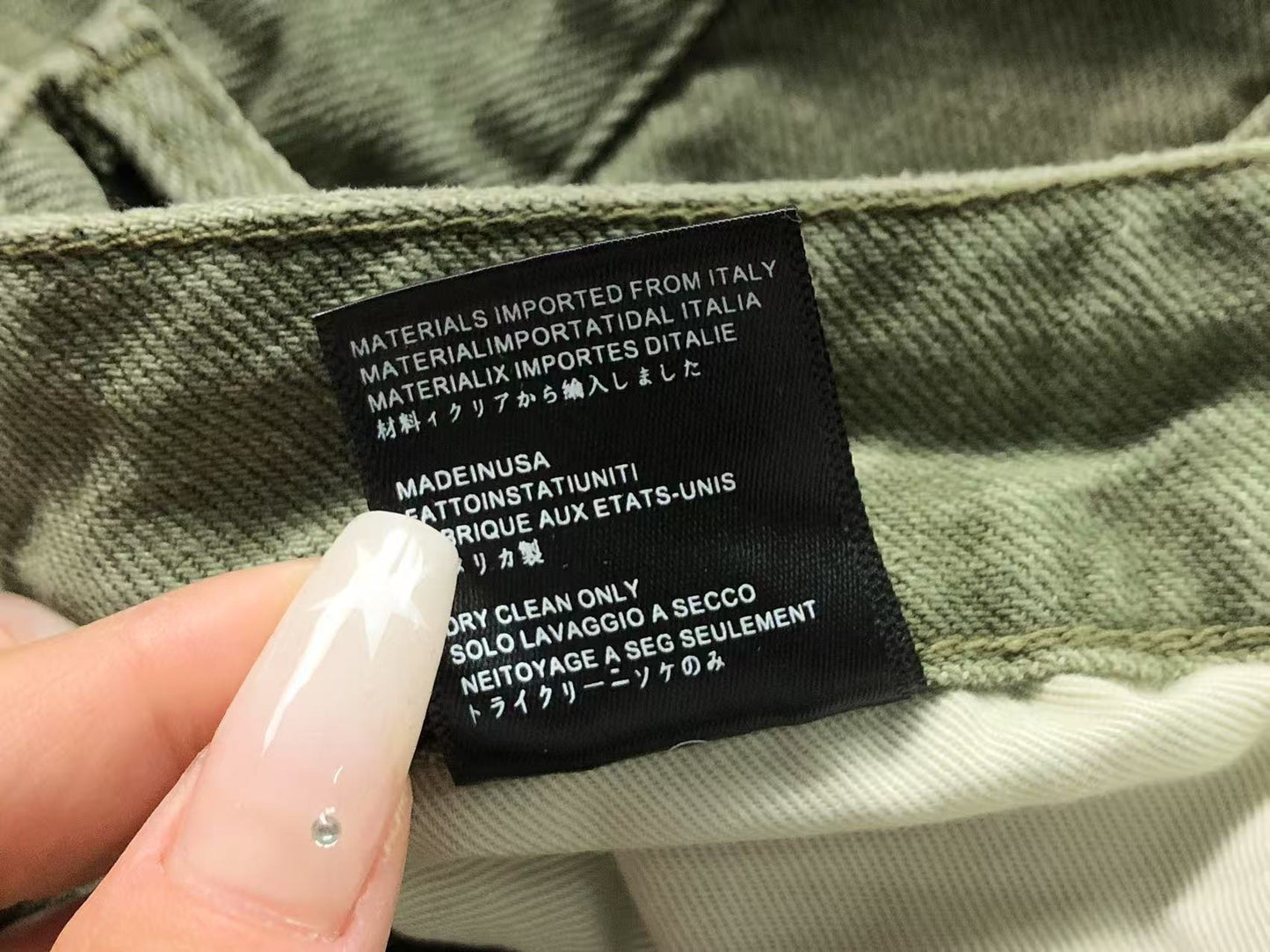Calça AMIRI Military Green Logo Cargo Denim