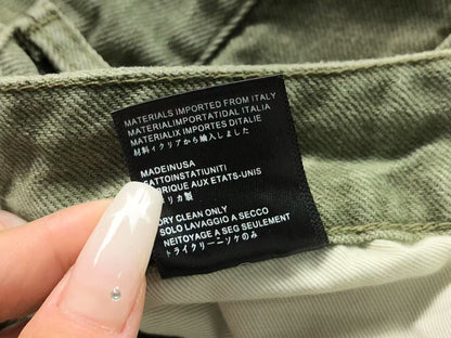 Calça AMIRI Military Green Logo Cargo Denim