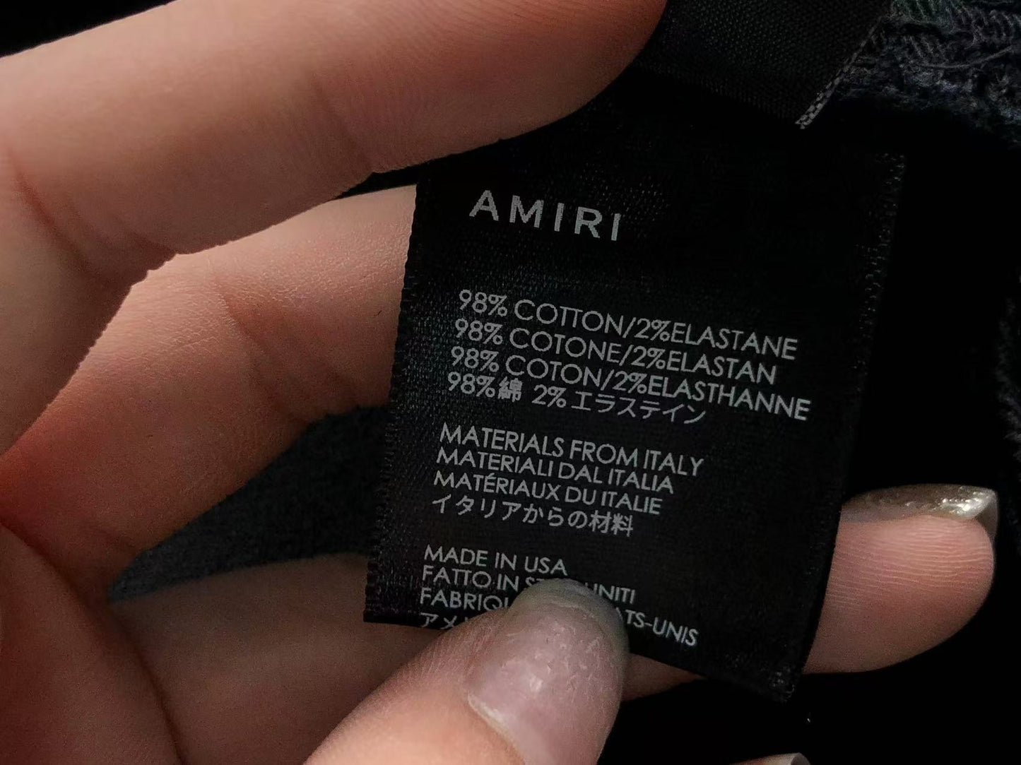 Calça AMIRI Logo Destroyed Black Denim
