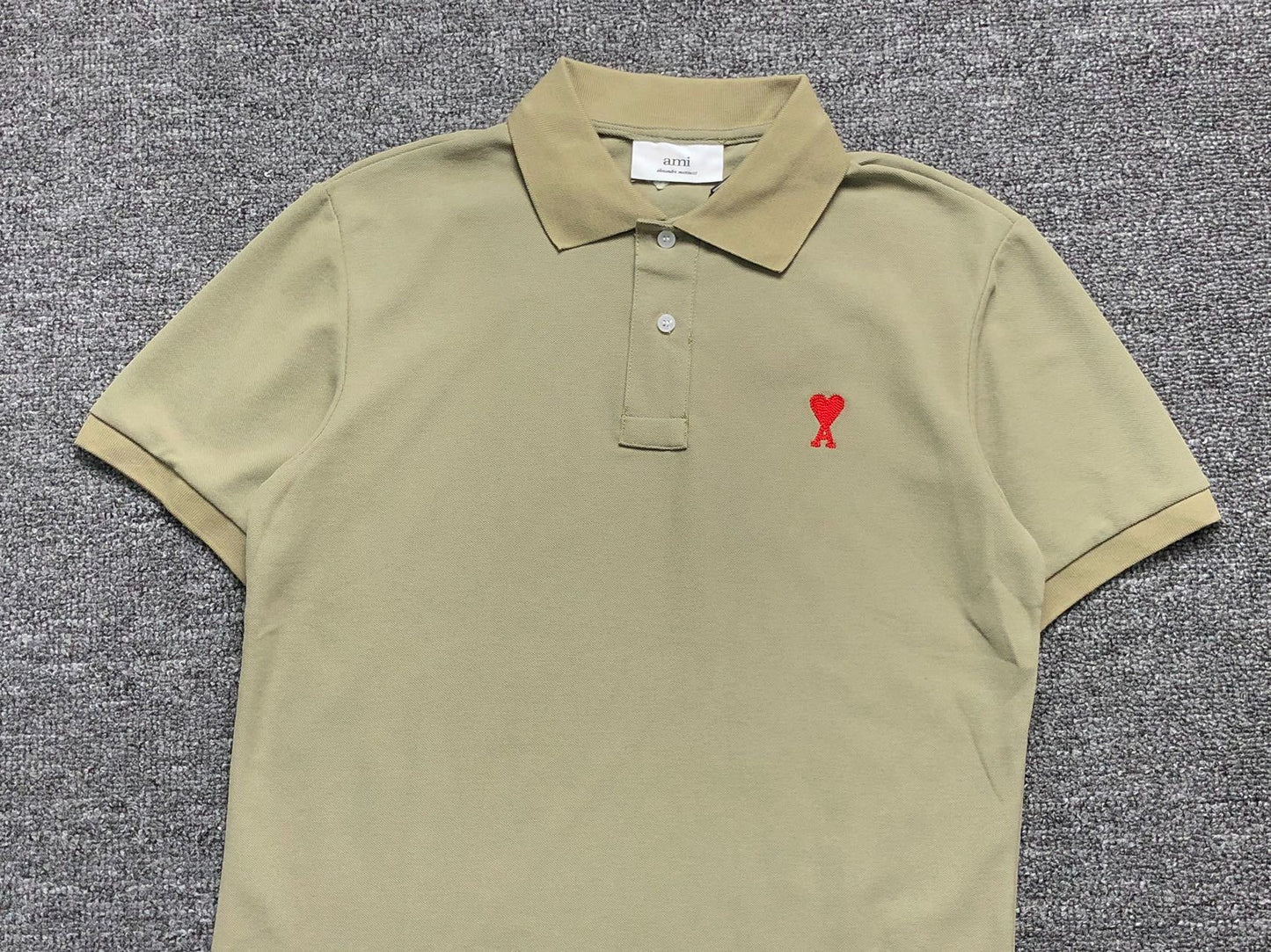 Camisa Polo AMI Paris Mini Heart Logo Classic