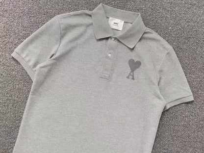Camisa Polo AMI Paris Big Heart Logo Classic