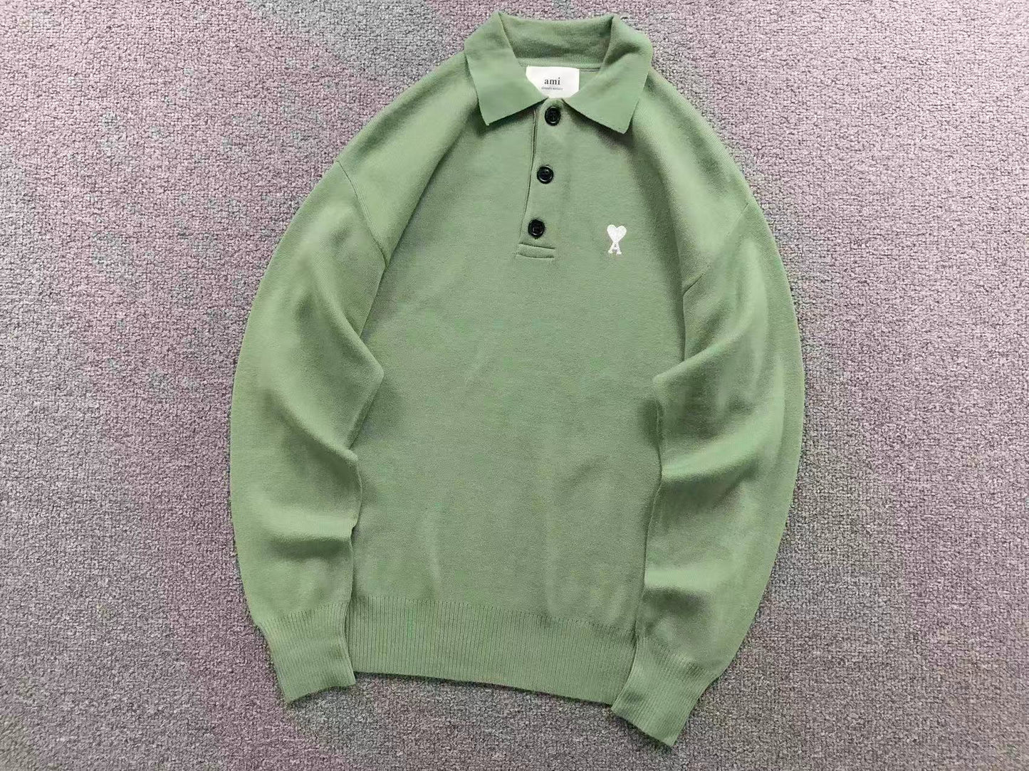 Suéter Polo AMI Paris Coração Minimal