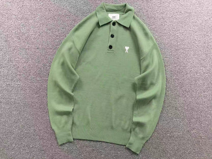 Suéter Polo AMI Paris Coração Minimal
