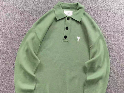 Suéter Polo AMI Paris Coração Minimal