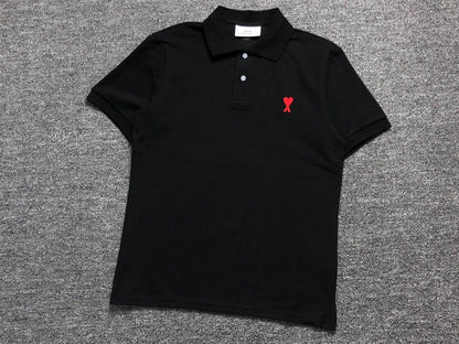 Camisa Polo AMI Paris Mini Heart Logo Classic
