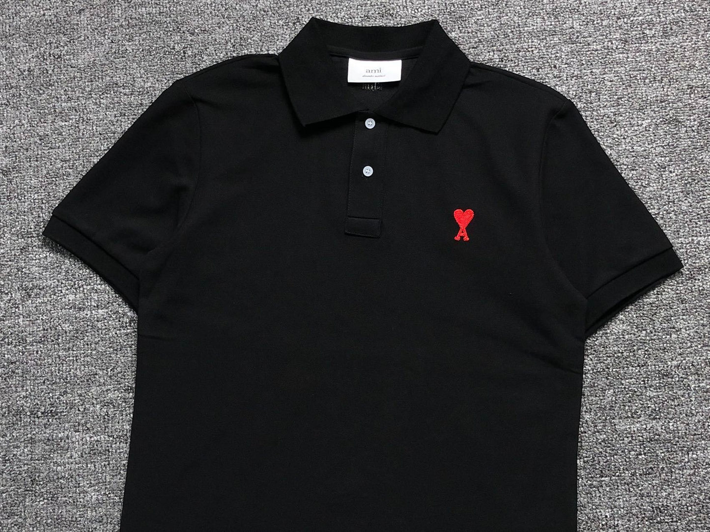 Camisa Polo AMI Paris Mini Heart Logo Classic