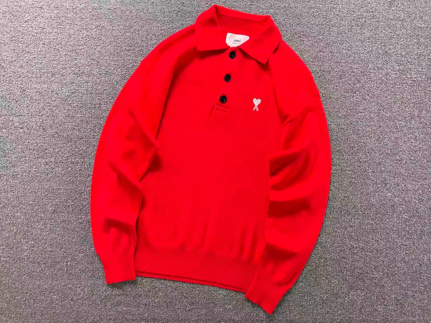 Suéter Polo AMI Paris Coração Minimal