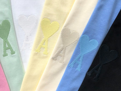 Camiseta AMI Paris Minimal Tonal Heart Logo
