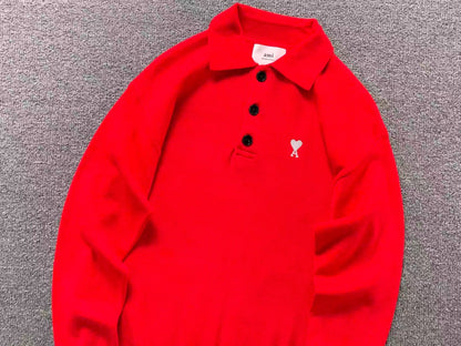 Suéter Polo AMI Paris Coração Minimal