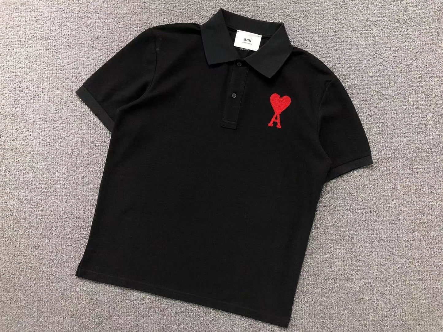 Camisa Polo AMI Paris Big Heart Logo Classic