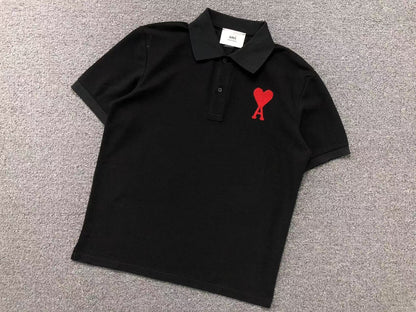 Camisa Polo AMI Paris Big Heart Logo Classic