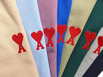 Camisa Polo AMI Paris Mini Heart Logo Classic