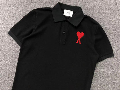 Camisa Polo AMI Paris Big Heart Logo Classic