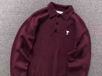Suéter Polo AMI Paris Coração Minimal