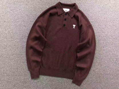 Suéter Polo AMI Paris Coração Minimal