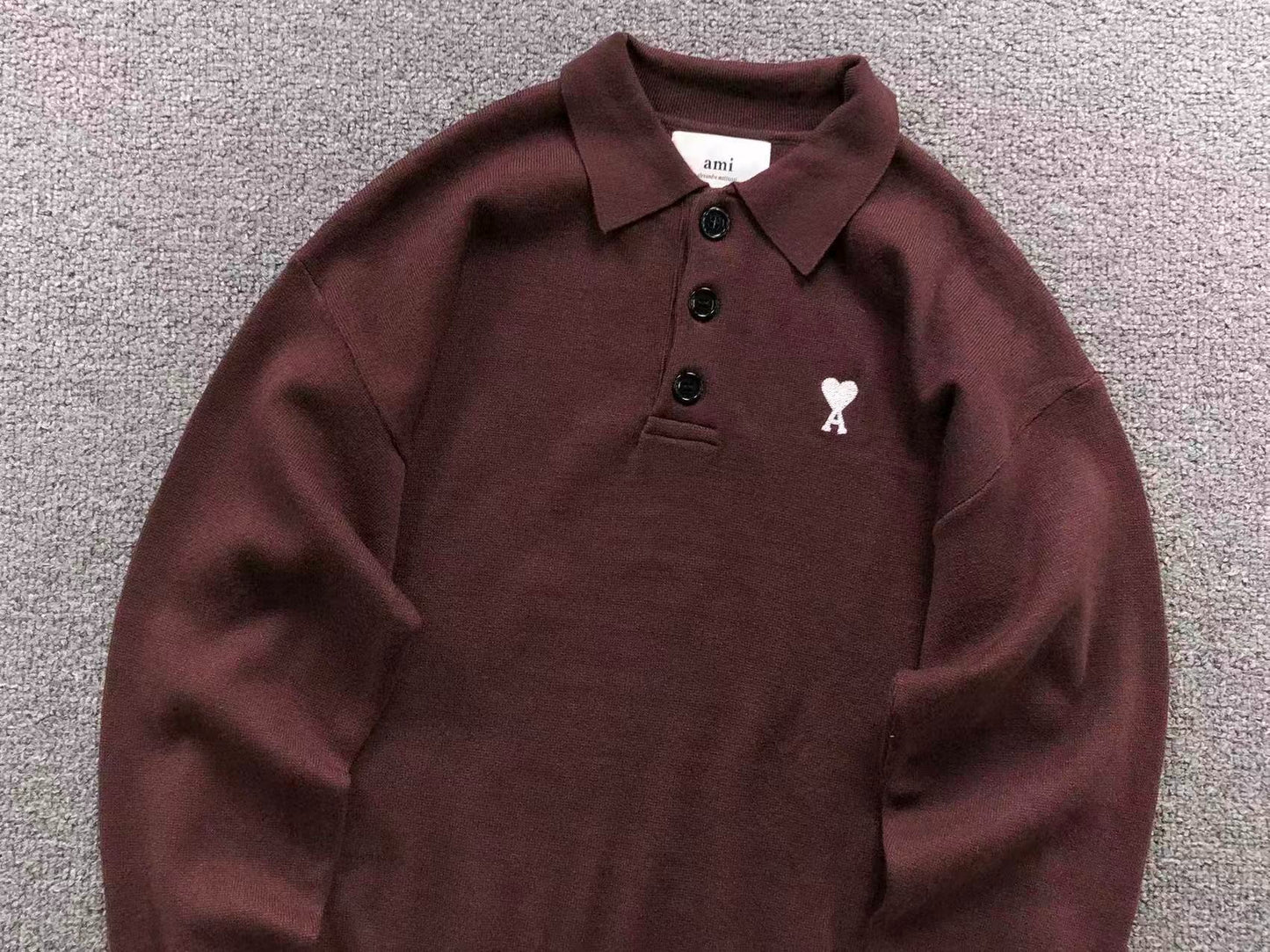 Suéter Polo AMI Paris Coração Minimal