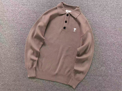 Suéter Polo AMI Paris Coração Minimal