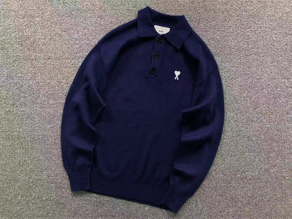 Suéter Polo AMI Paris Coração Minimal