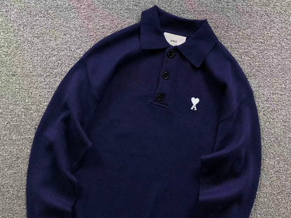 Suéter Polo AMI Paris Coração Minimal