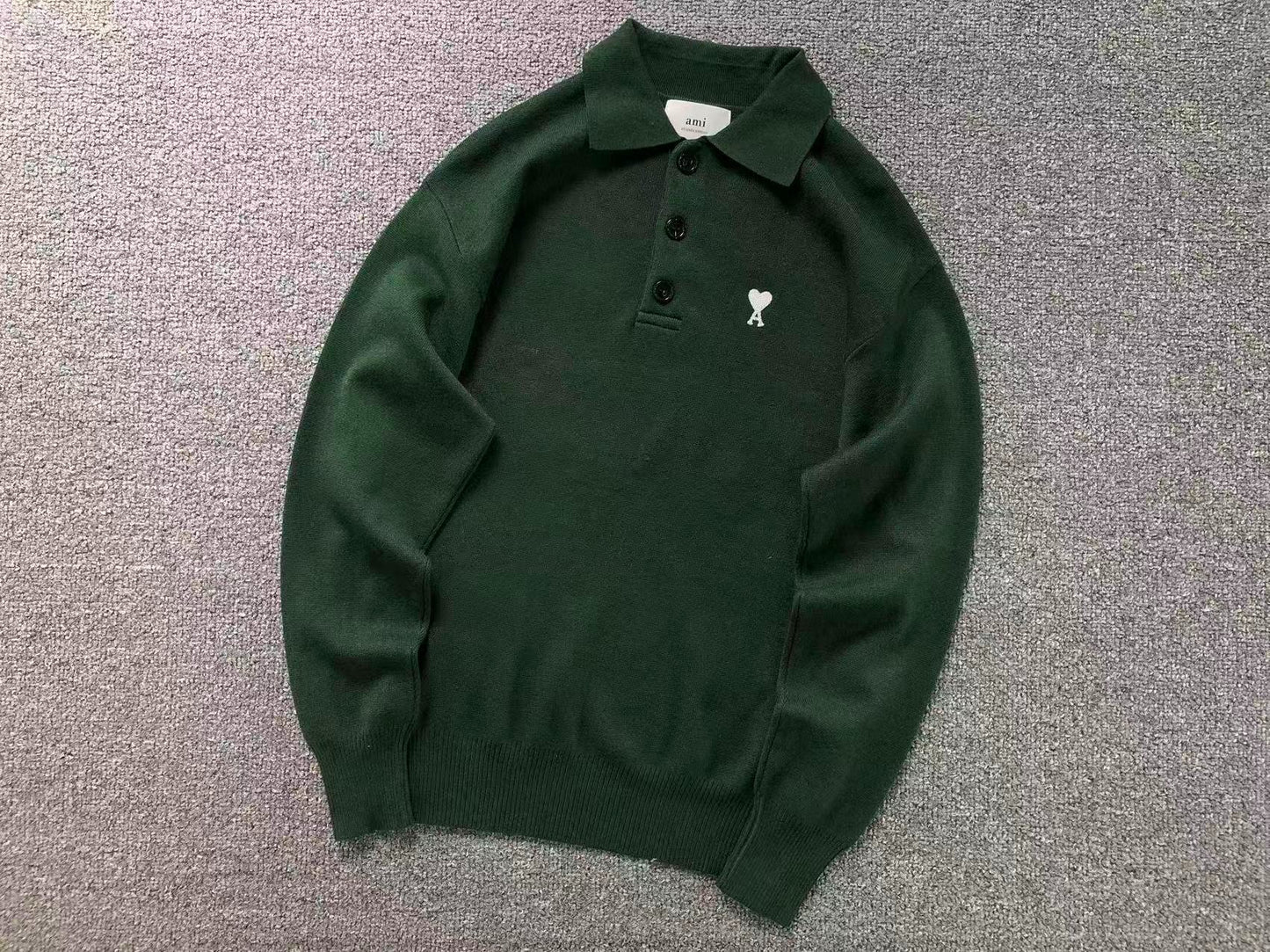 Suéter Polo AMI Paris Coração Minimal