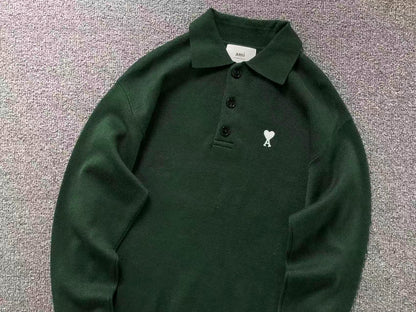 Suéter Polo AMI Paris Coração Minimal