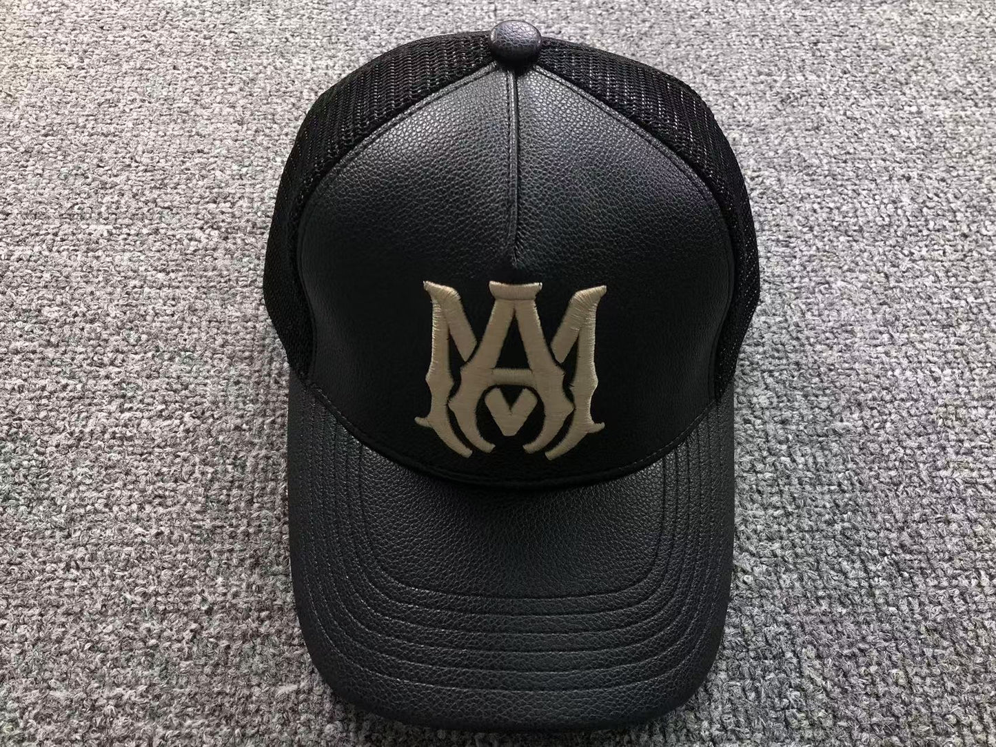 Boné Trucker AMIRI Monogram Leather Black