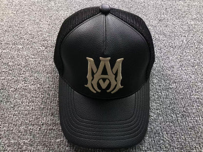 Boné Trucker AMIRI Monogram Leather Black